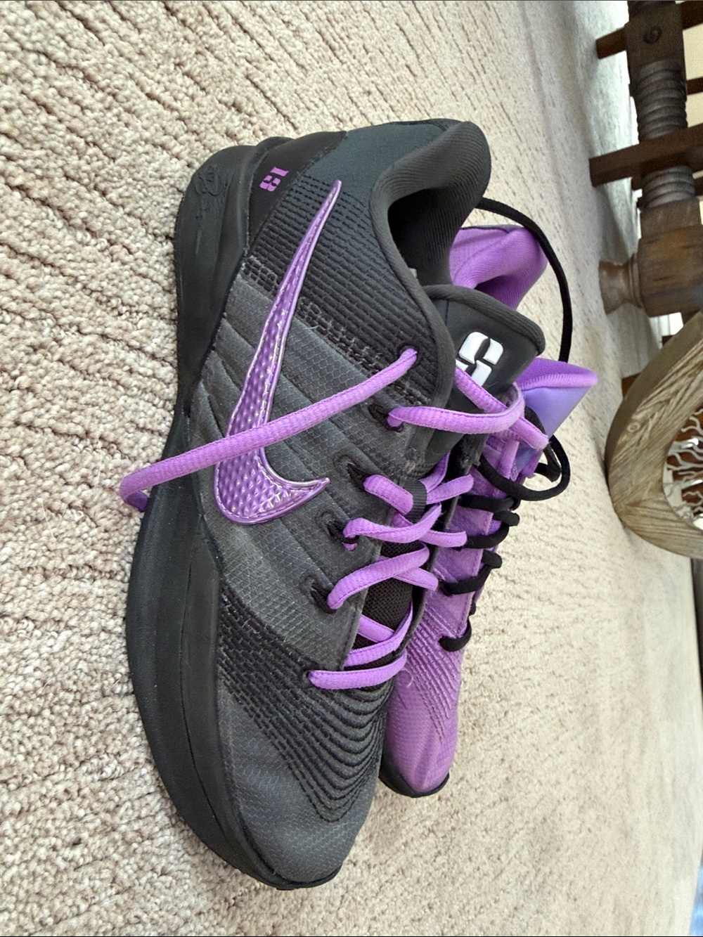 Nike Sabrina 3 custom Black and Purple basketball Shoes
